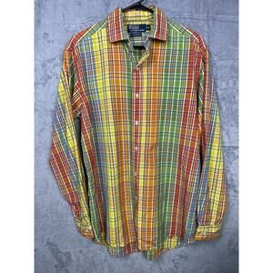 Polo by Ralph Lauren Button Up Madras Westerton shirt men's Size‎ Medium Plaid
